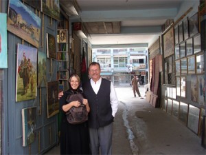 Patty Idler with Shop Keeper in Kabul