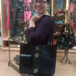Global Exchange Staffer Rebekah with her favorite Fair Trade bag.