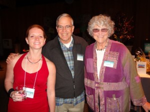David Hartsough (middle) with wife Jan Hartsough (right) and Carleen Pickard (left) at Global Exchange's 2013 Human Rights Awards