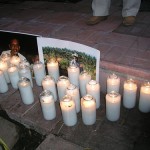 Candlelight vigil at East Los Angeles Church for Caravan for Peace 