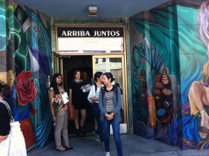 The group entering Arriba Juntos - photo by Bryan Weiner
